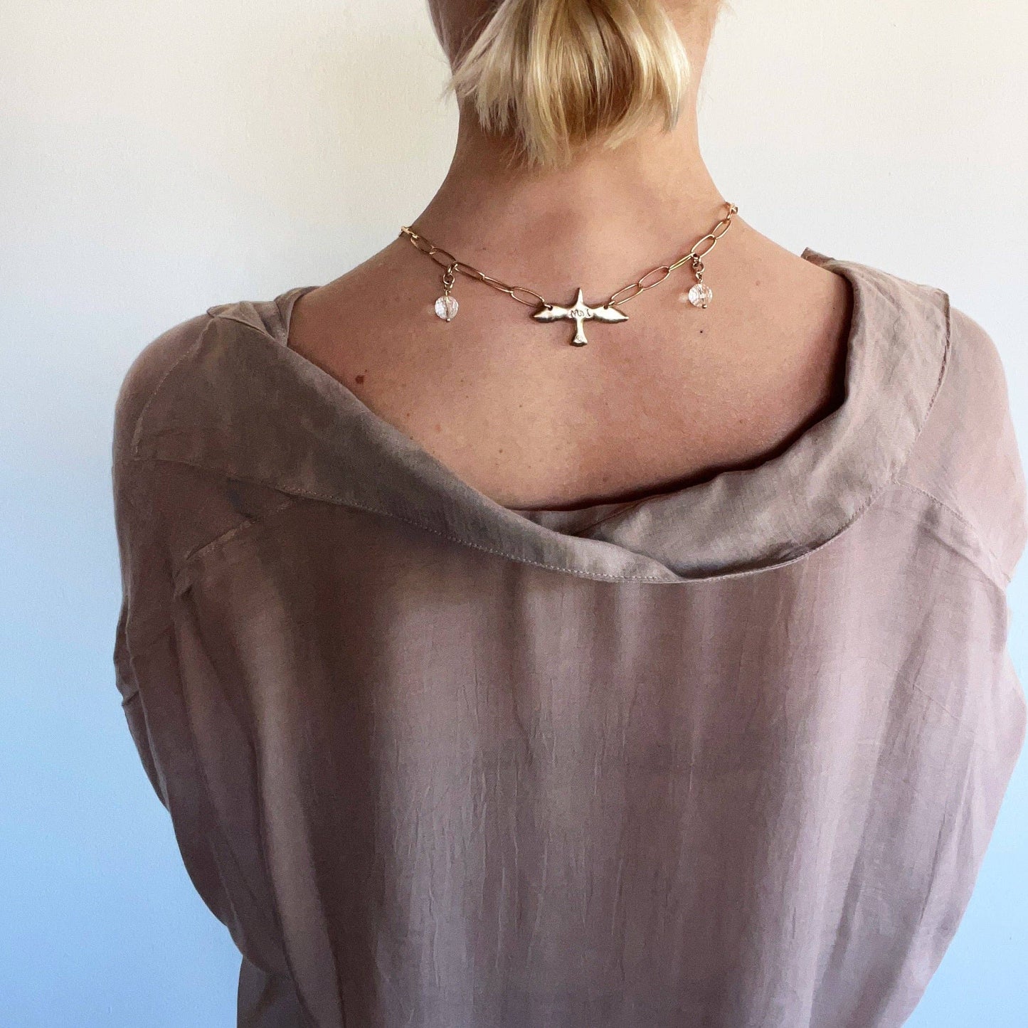Katia Designs - I AM | BIRD | GOLD FINISH | Long Chain