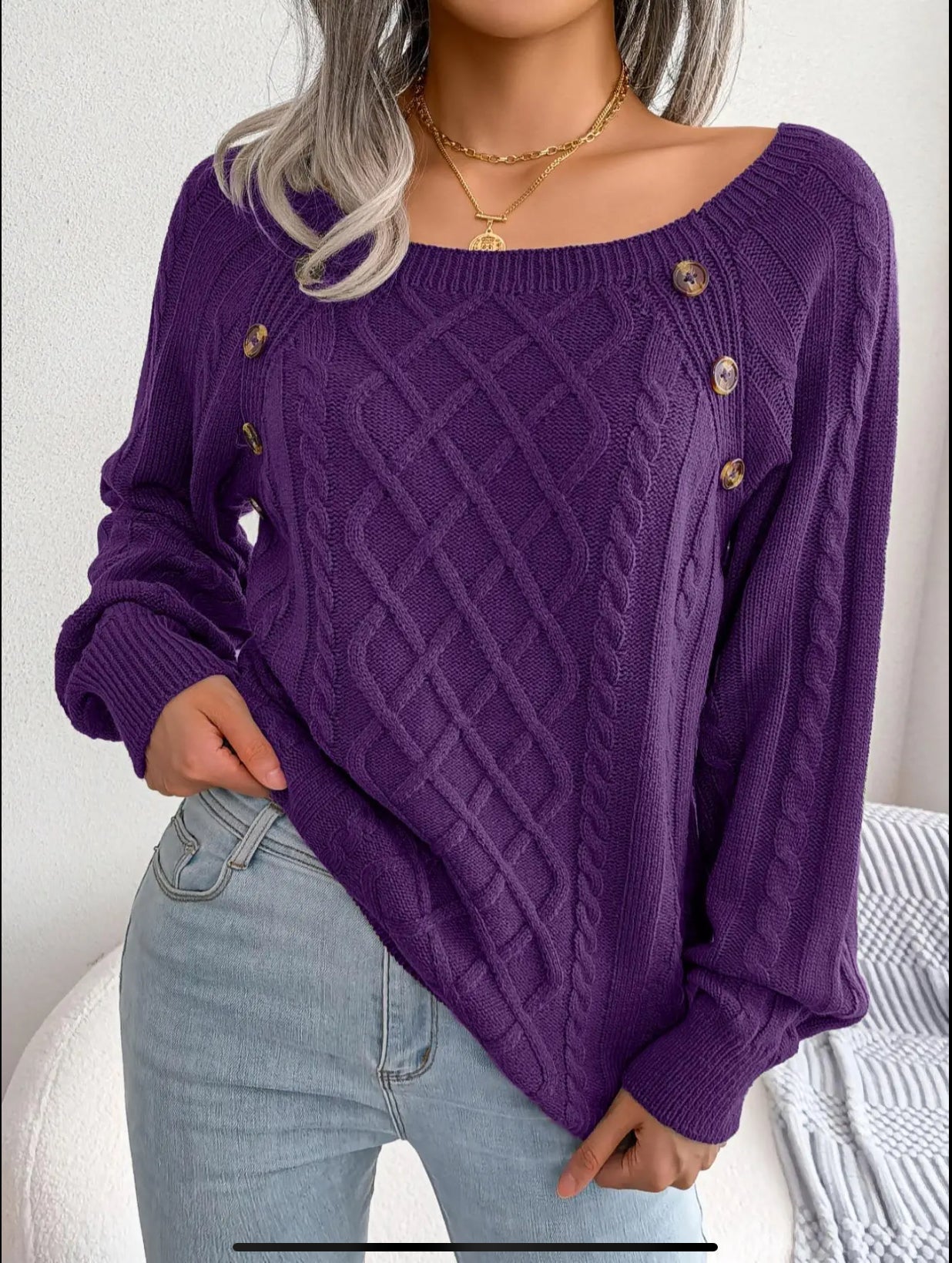 Women’s Solid Textured Raglan Sweater