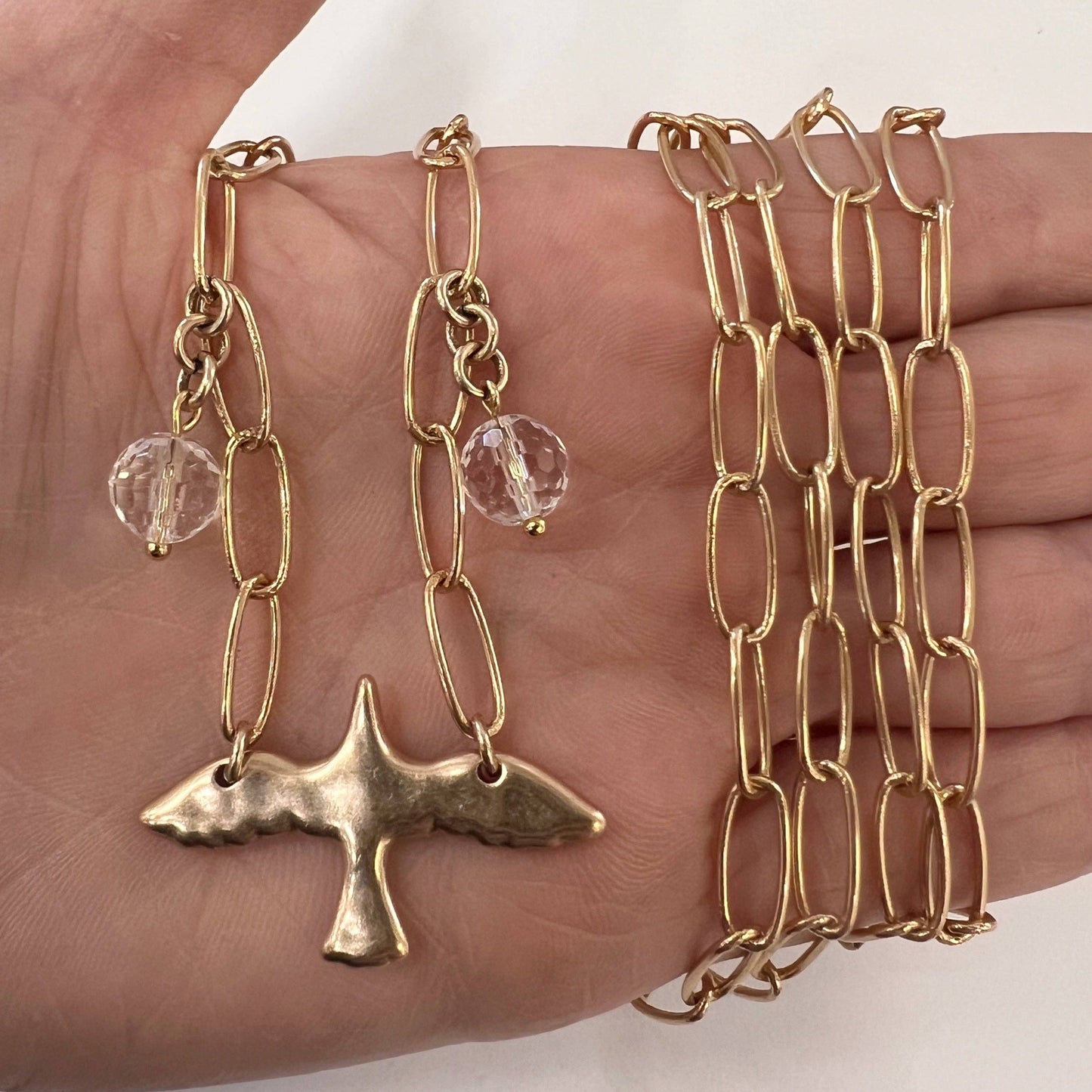 Katia Designs - I AM | BIRD | GOLD FINISH | Long Chain