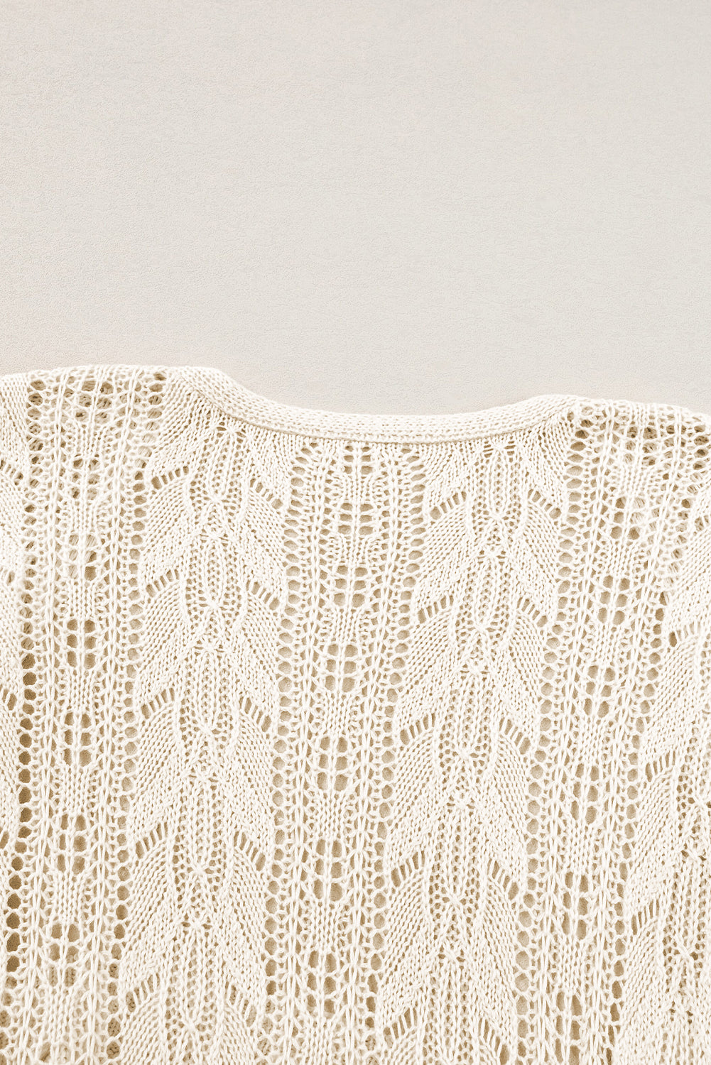 Apricot Openwork Short Sleeve Open Cardigan