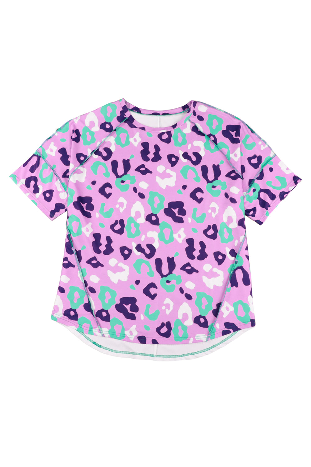 Leopard Kiss Print Plus Size Short Sleeve Tee