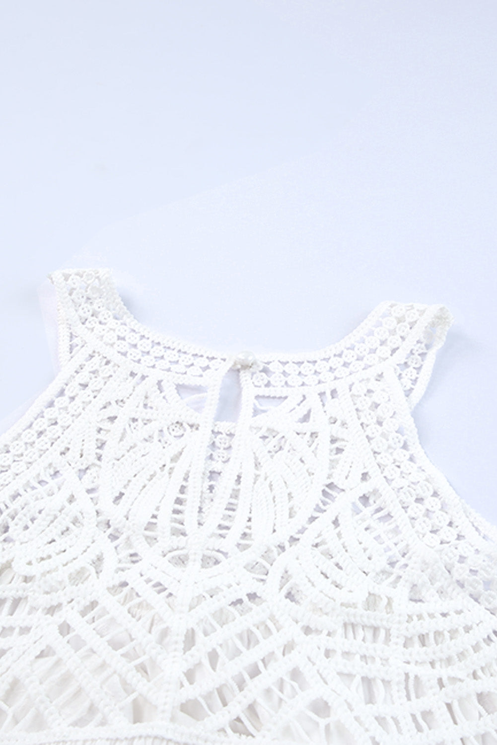 Lace Crochet Sleeveless Babydoll Top