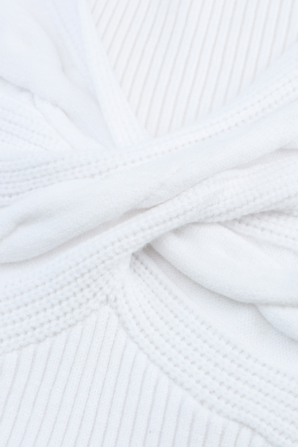 Cable Crossed V Neck Sweater