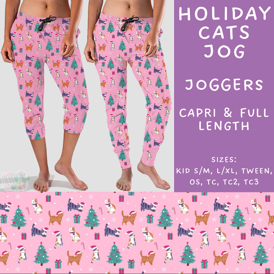 Batch #167 - Merry CIJ - Closes 8/2 - ETA mid Sept - Holiday Cats Full and Capri Length Joggers