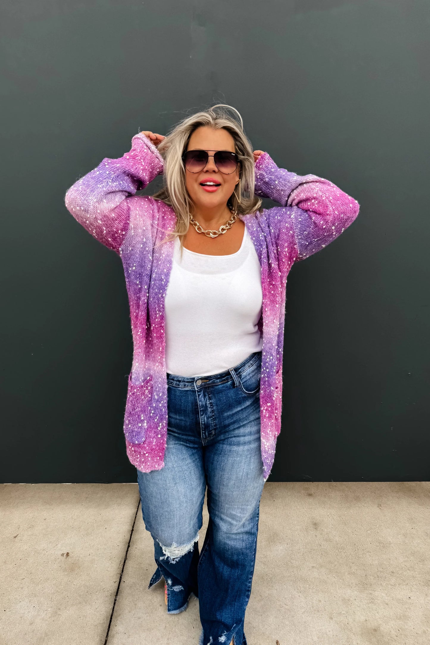 PREORDER-STARSTRUCK OMBRÉ CARDIGAN