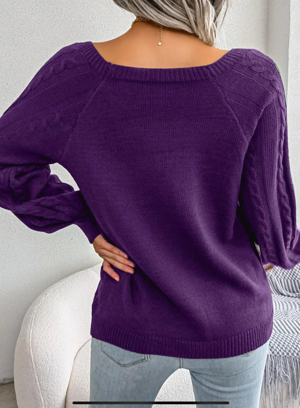 Women’s Solid Textured Raglan Sweater