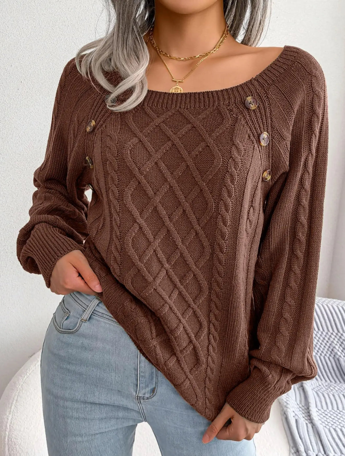 Women’s Solid Textured Raglan Sweater