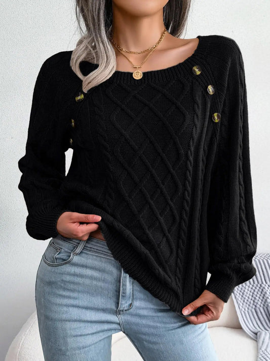 Women’s Solid Textured Raglan Sweater