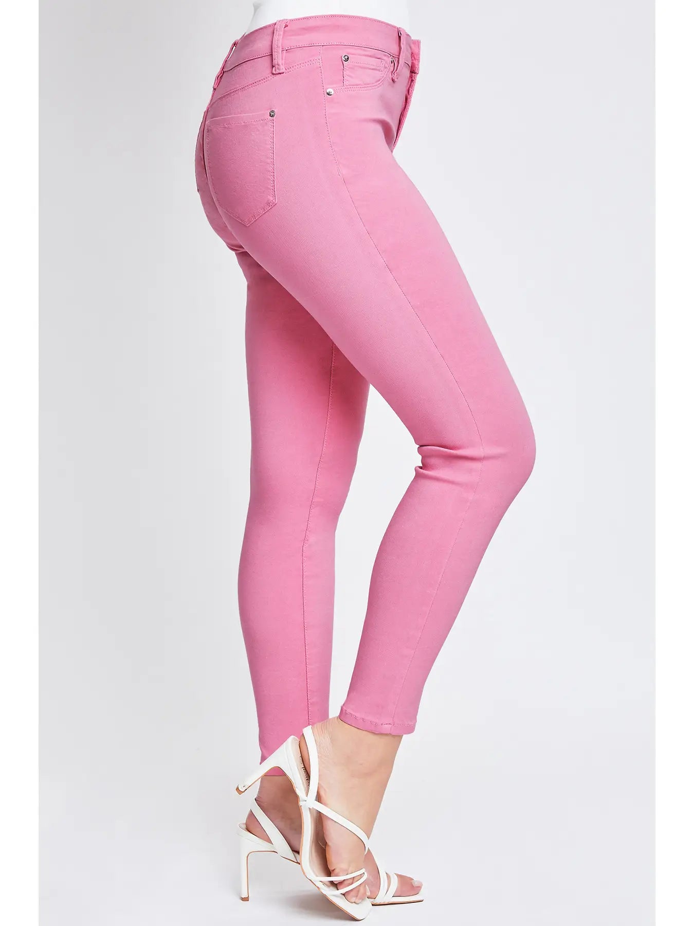 Hyperstretch Mid-Rise Skinny Jean Flamingo