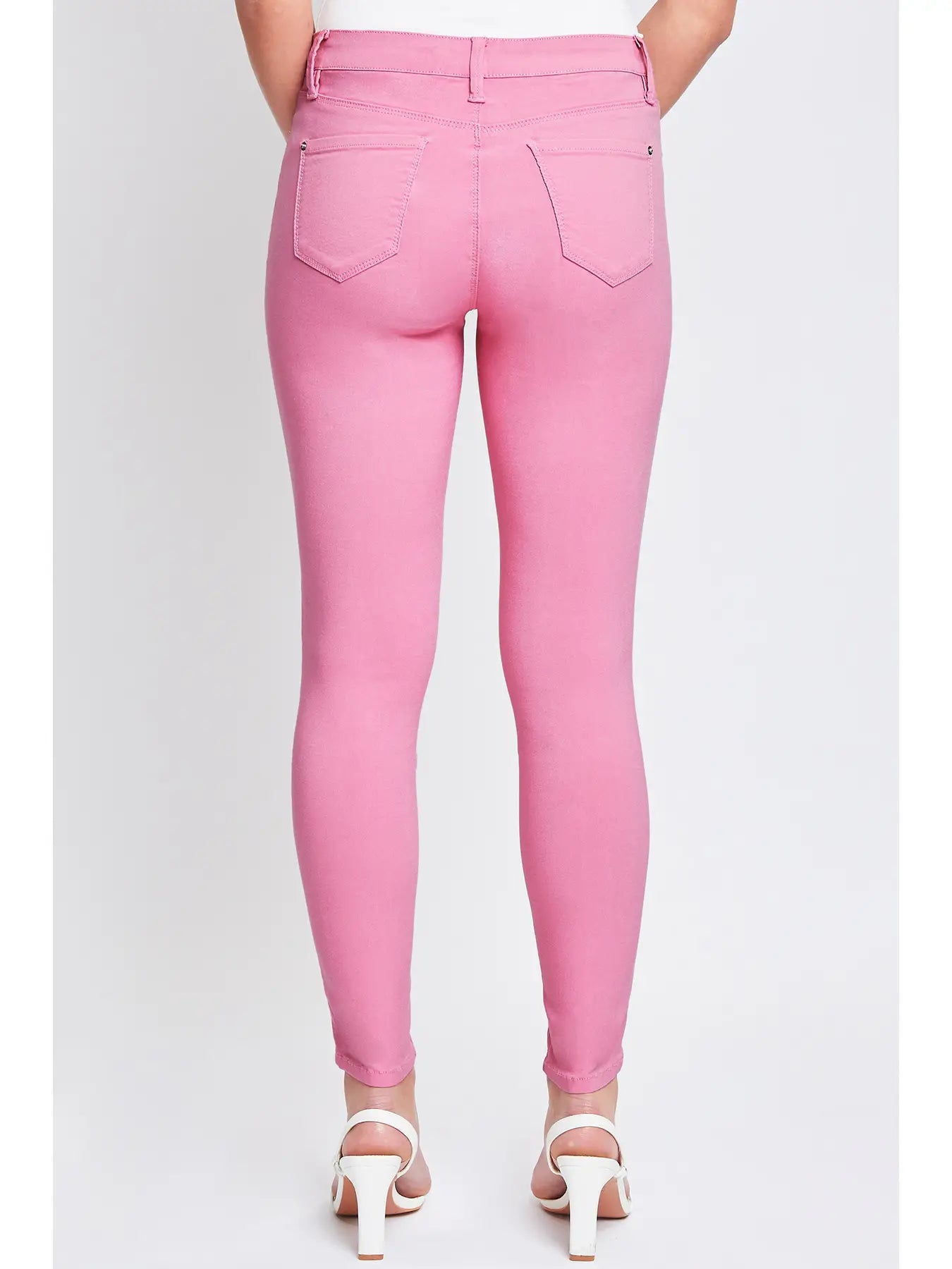 Hyperstretch Mid-Rise Skinny Jean Flamingo