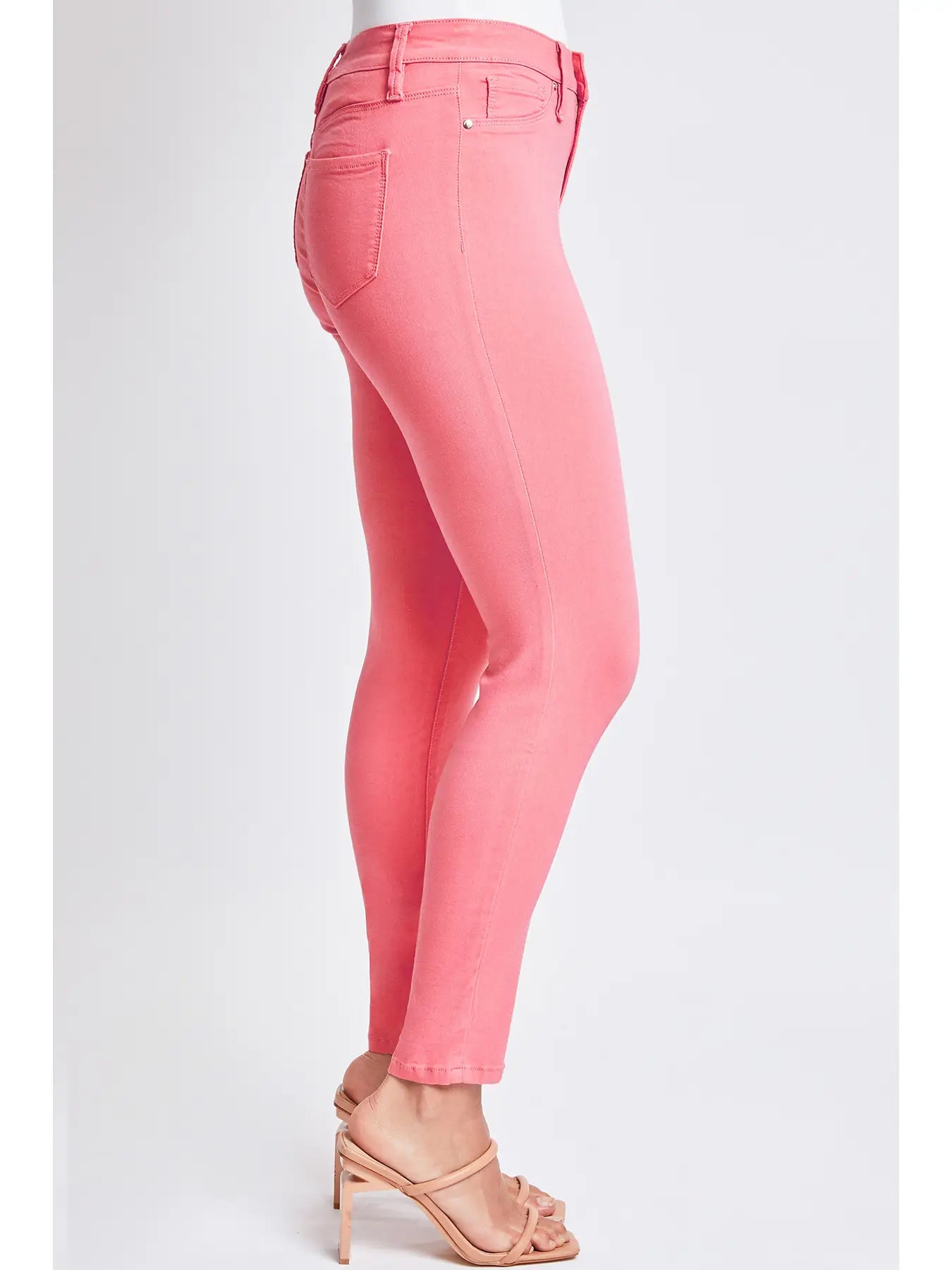 Hyperstretch Mid-Rise Skinny Jean Shell Pink