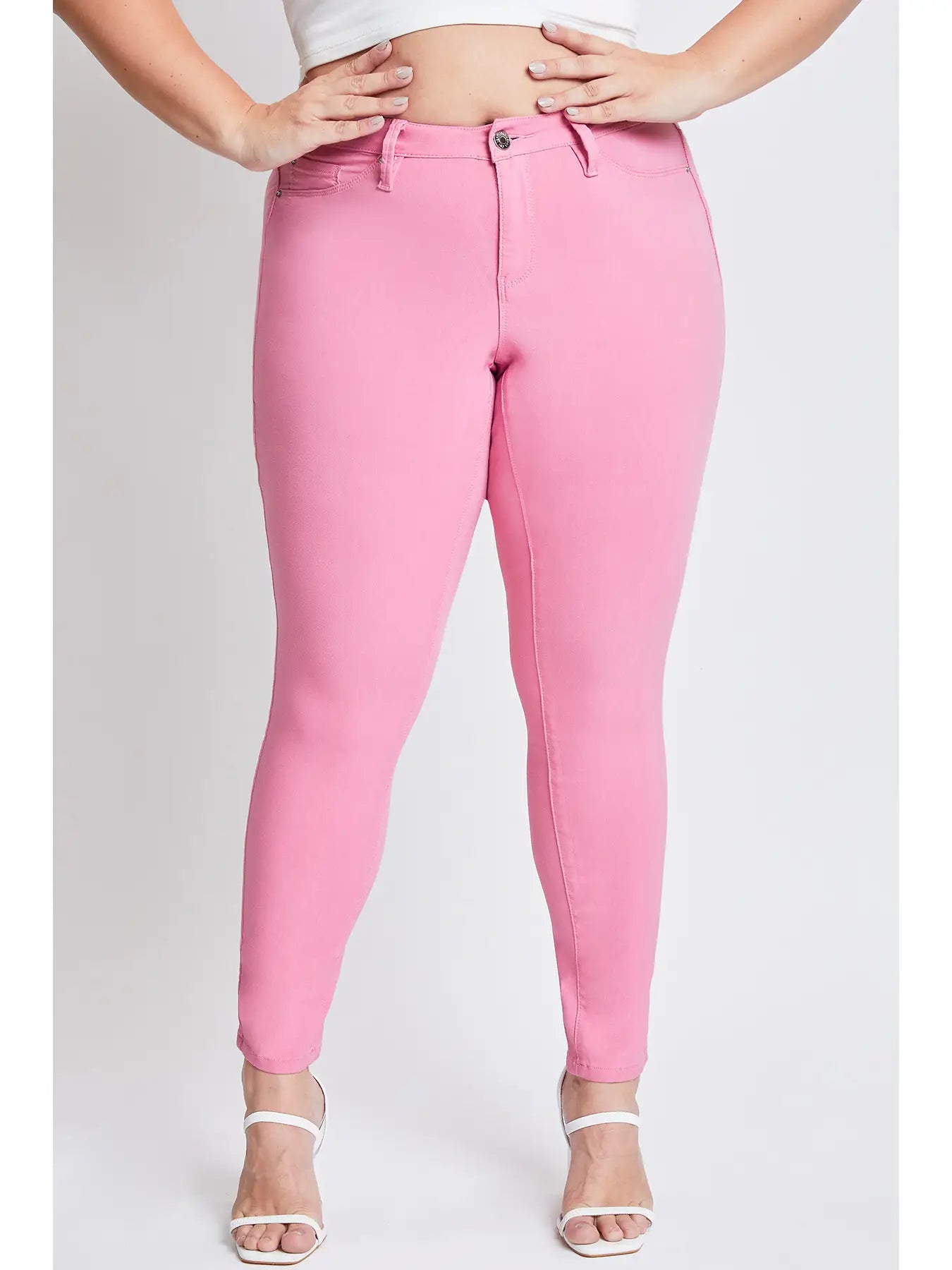 Hyperstretch Mid-Rise Skinny Jean Flamingo