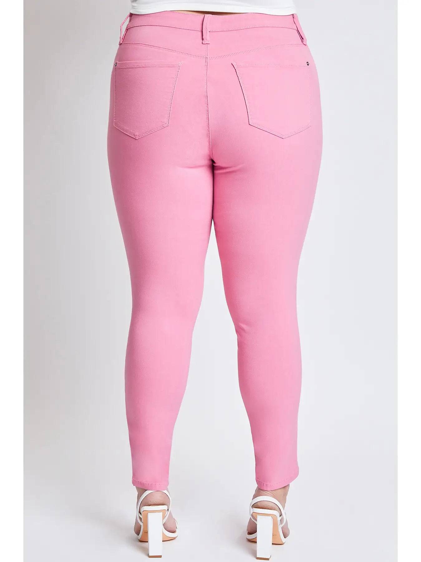 Hyperstretch Mid-Rise Skinny Jean Flamingo