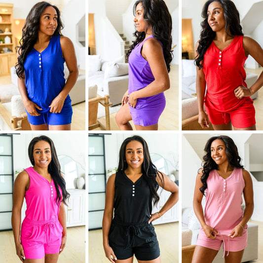 PREORDER: Solid Sleeveless Pajama Set in Six Colors