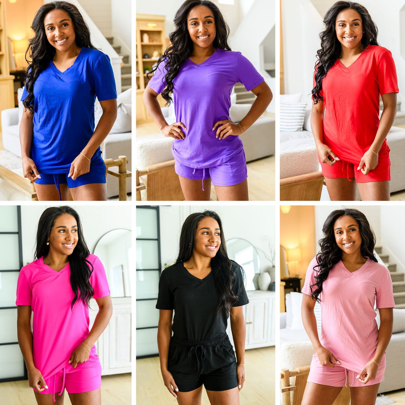 PREORDER: Solid Short Sleeve Pajama Set in Six Colors