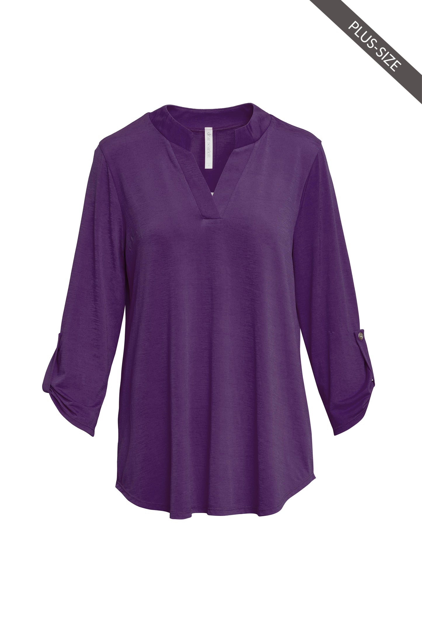 PLUS SIZE Solid Wrinkle Free 3/4 Sleeve LIZZY MARIGOLD