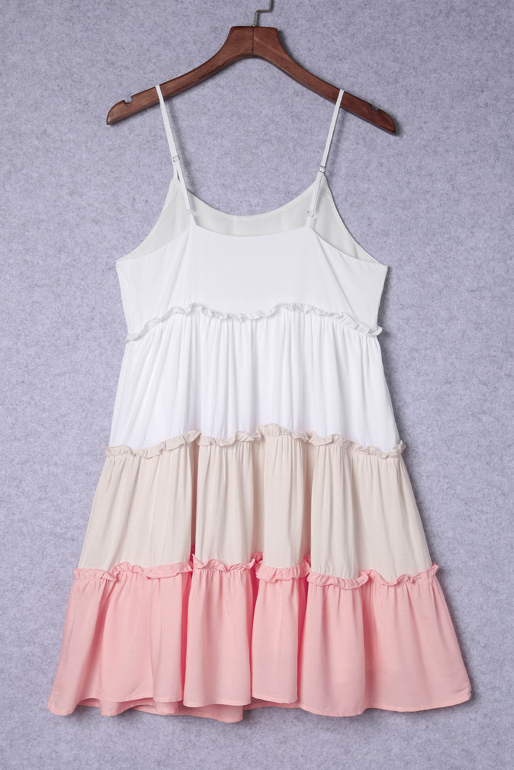 Multicolor Frill Tiered Colorblock A-line Sundress