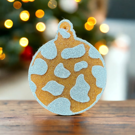 Gold Cow Print Ornament