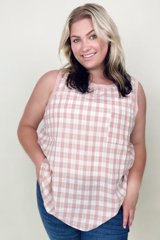 Cotton Bleu Cotton Check Tank Top