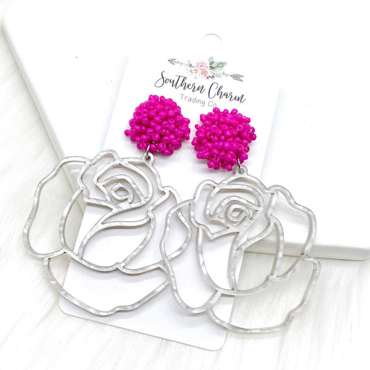 Southern Charm Trading Co - 3" Small Dragon Fruit SB & Valentine Roses Acrylic Dangles