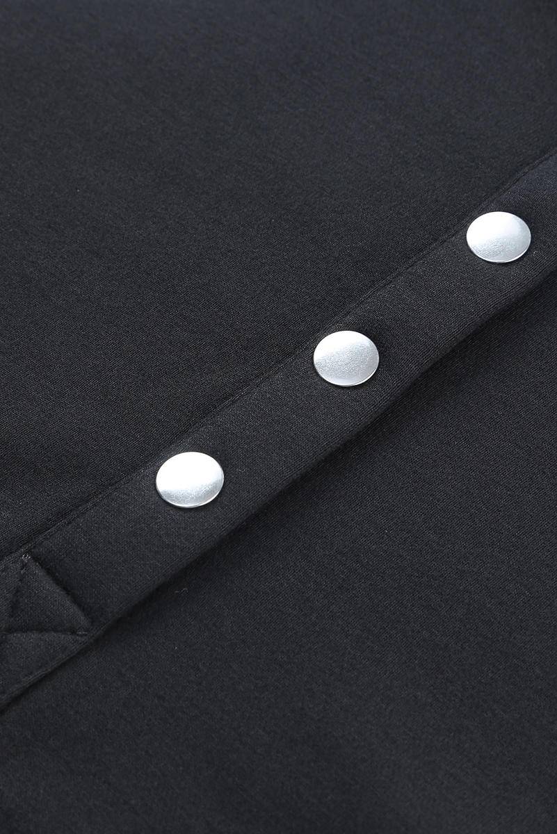 Batwing Sleeve Buttoned Hoodie with Pockets