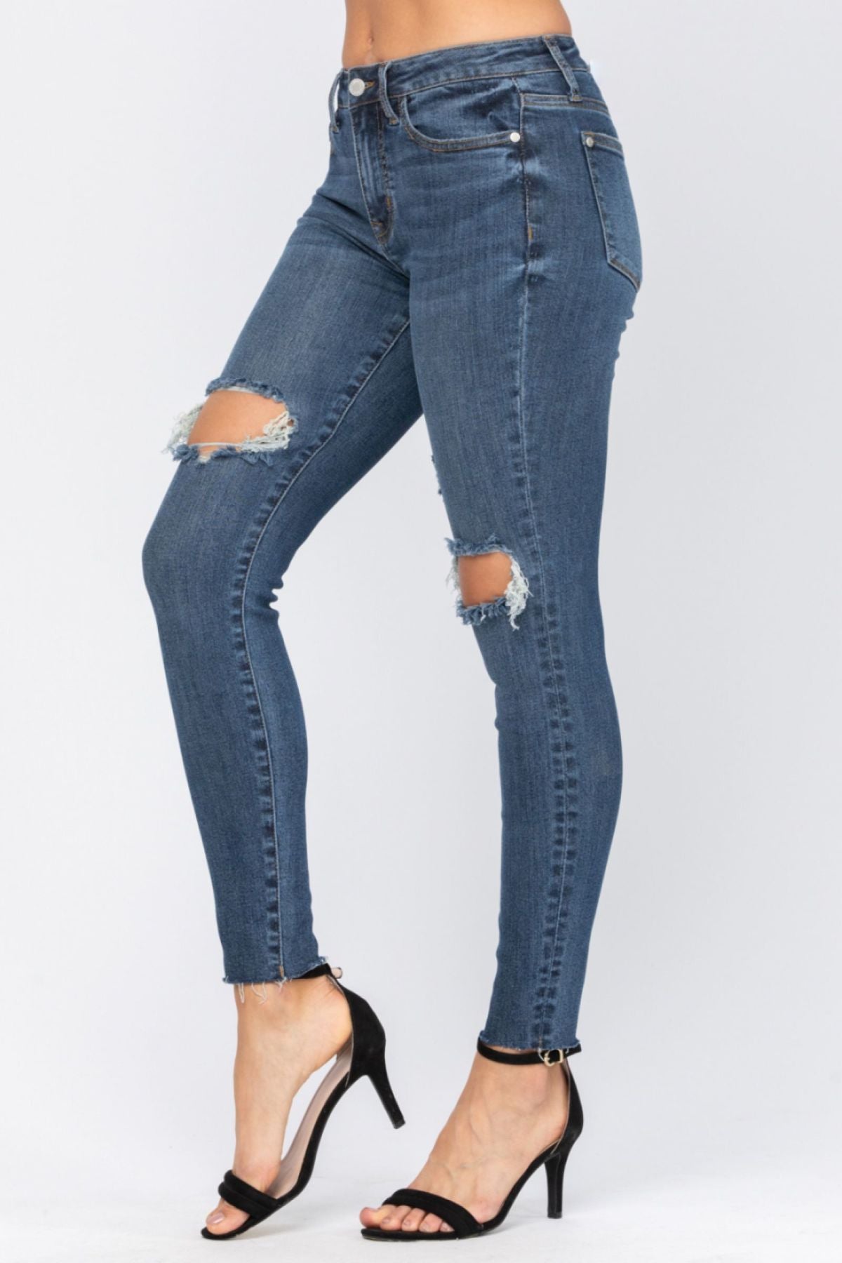 Judy Blue Full Size Destroyed Knee High Waist Skinny Jeans