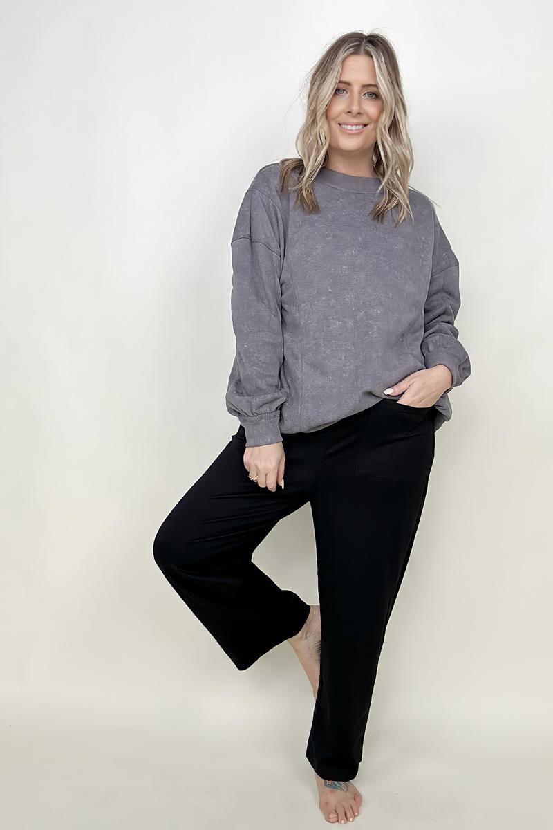 Twist Detail Reversible Oversized Sweatshirt With Pockets