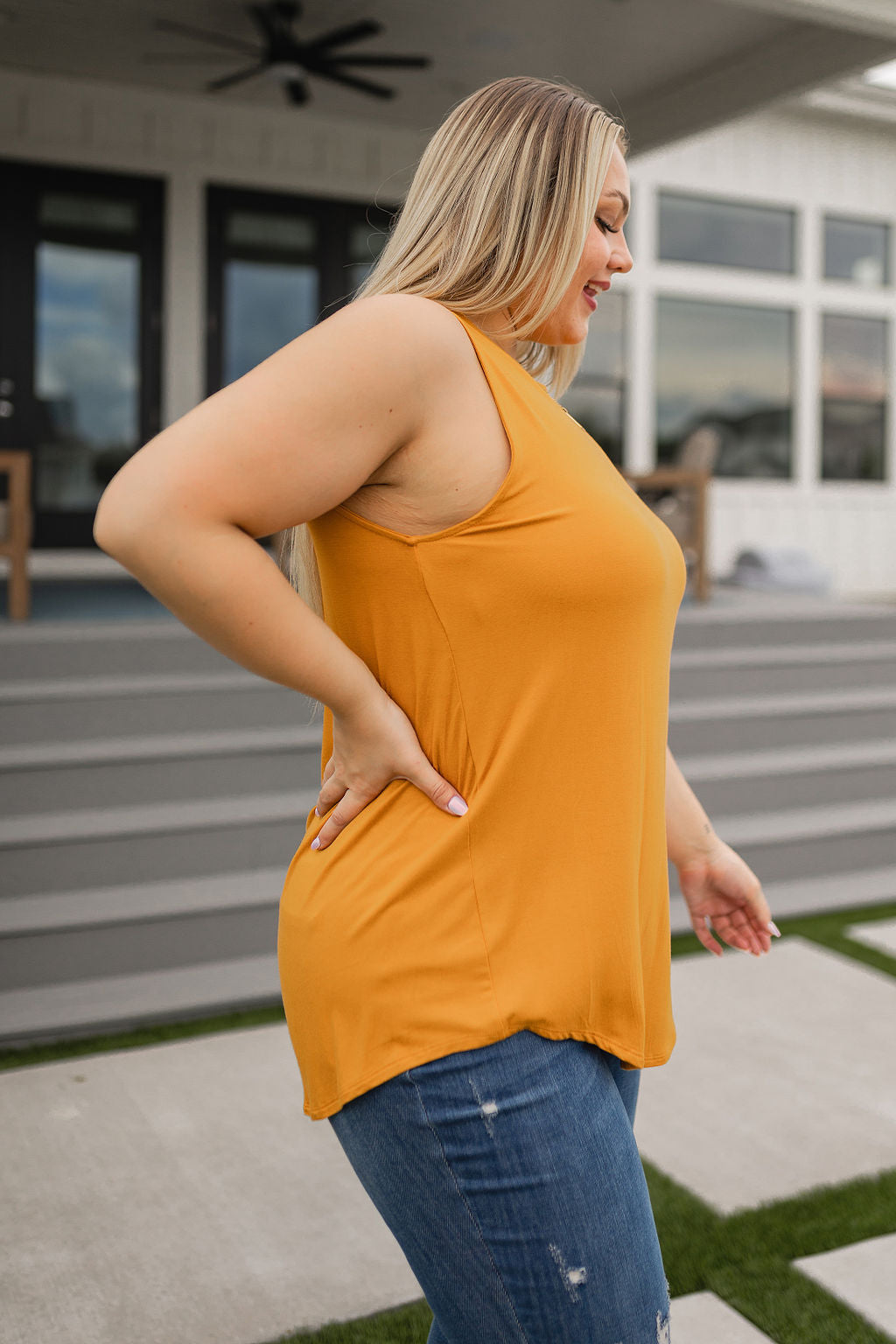 Can't Wait for Spring Hi-Low Sleeveless Top in Mustard