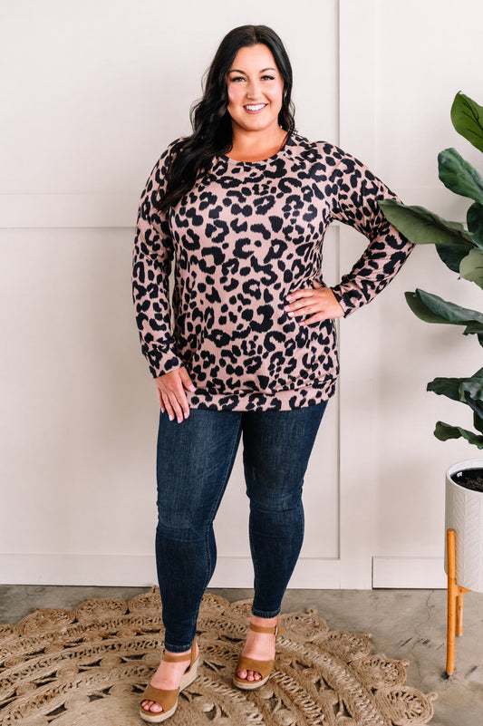 Mocha Animal Print Tunic Top