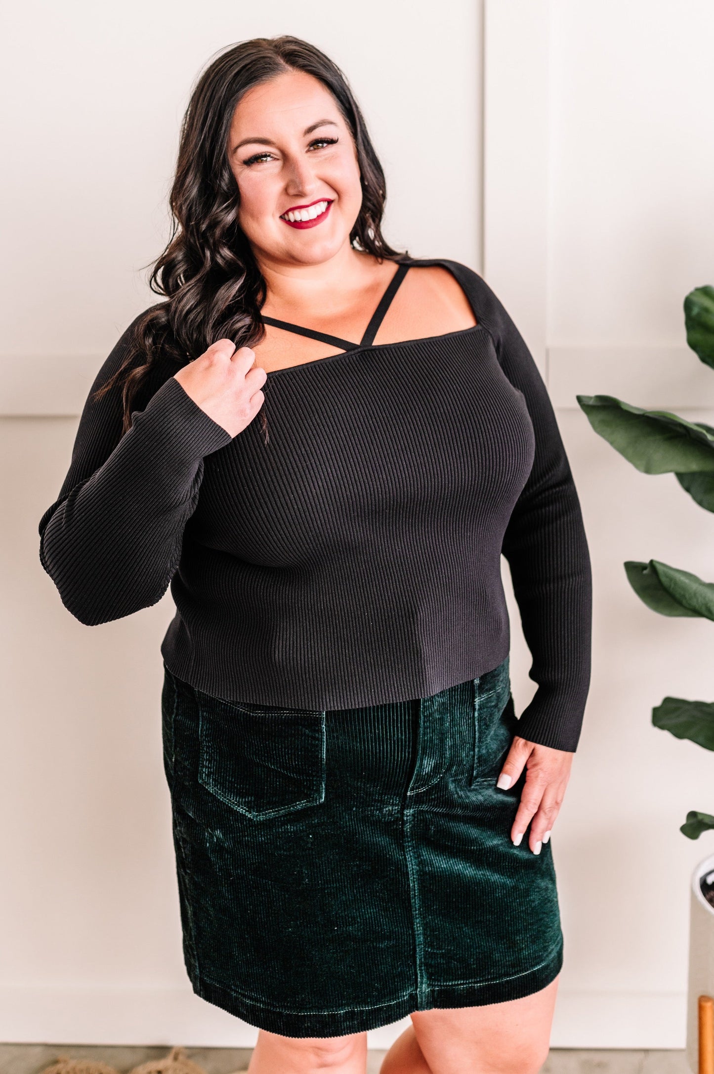 High Waisted Corduroy Skirt In Emerald By Judy Blue Jeans