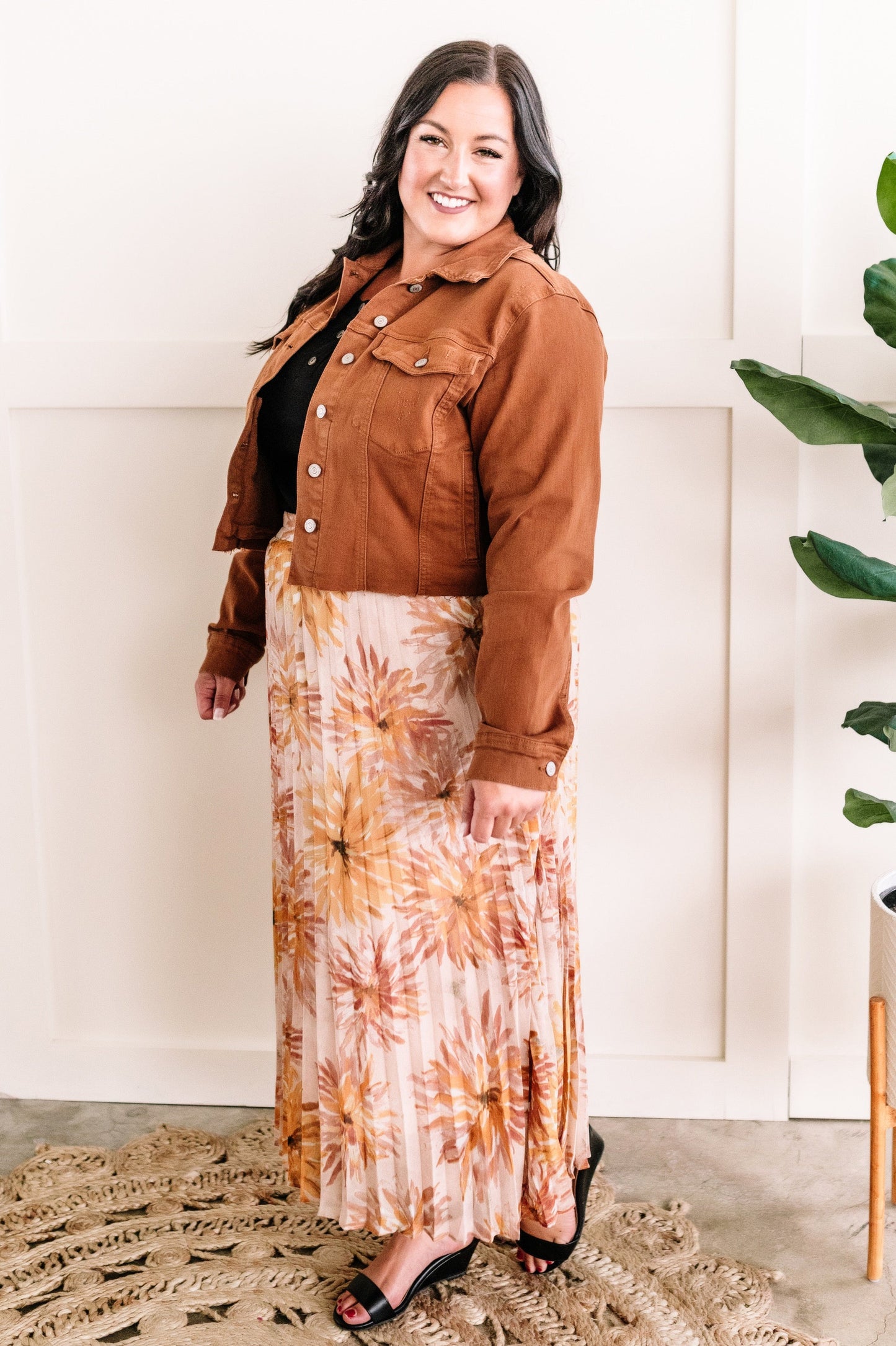 Stretchy Denim Jacket In Rich Toffee By Judy Blue Jeans