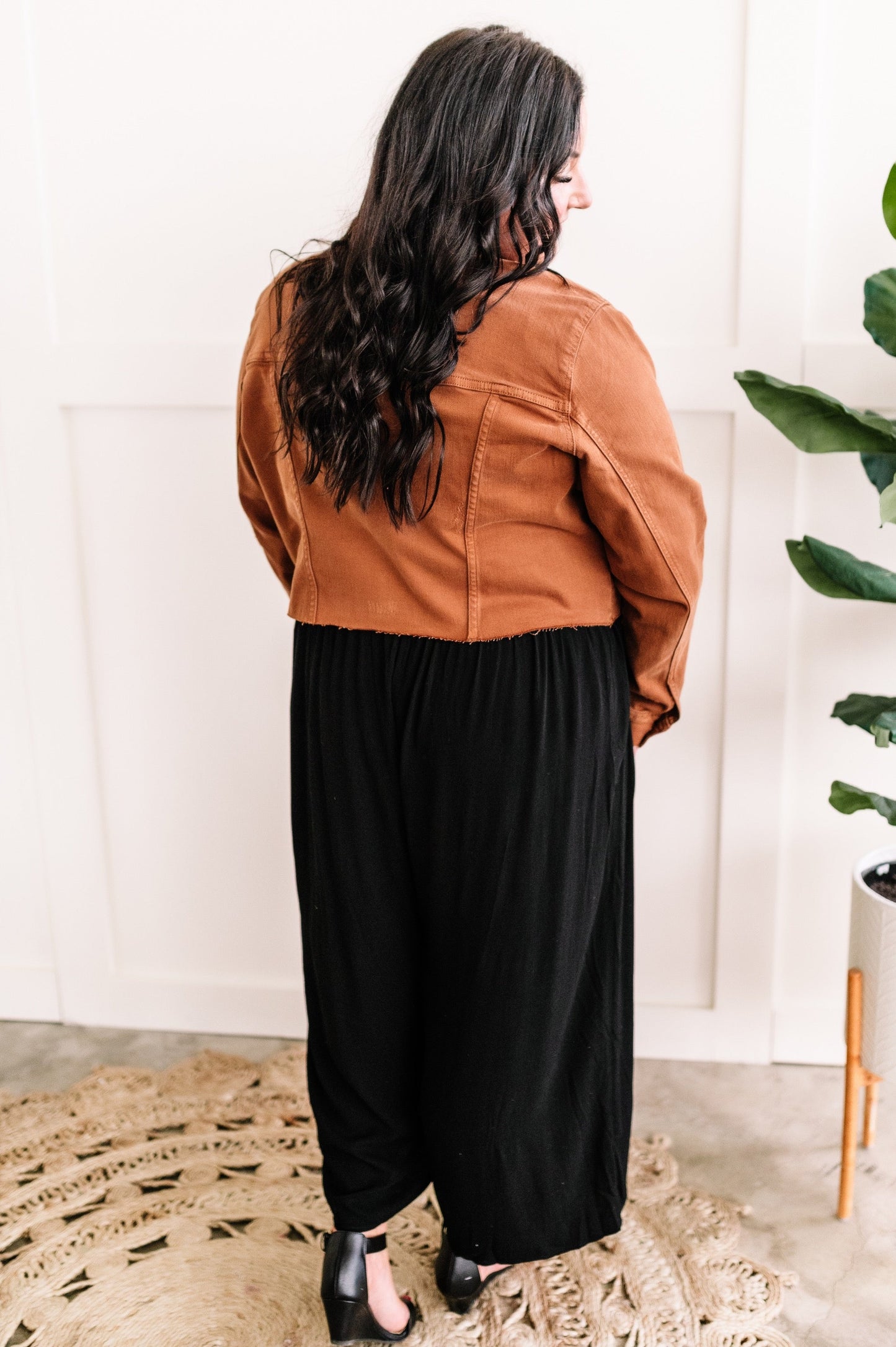 Stretchy Denim Jacket In Rich Toffee By Judy Blue Jeans