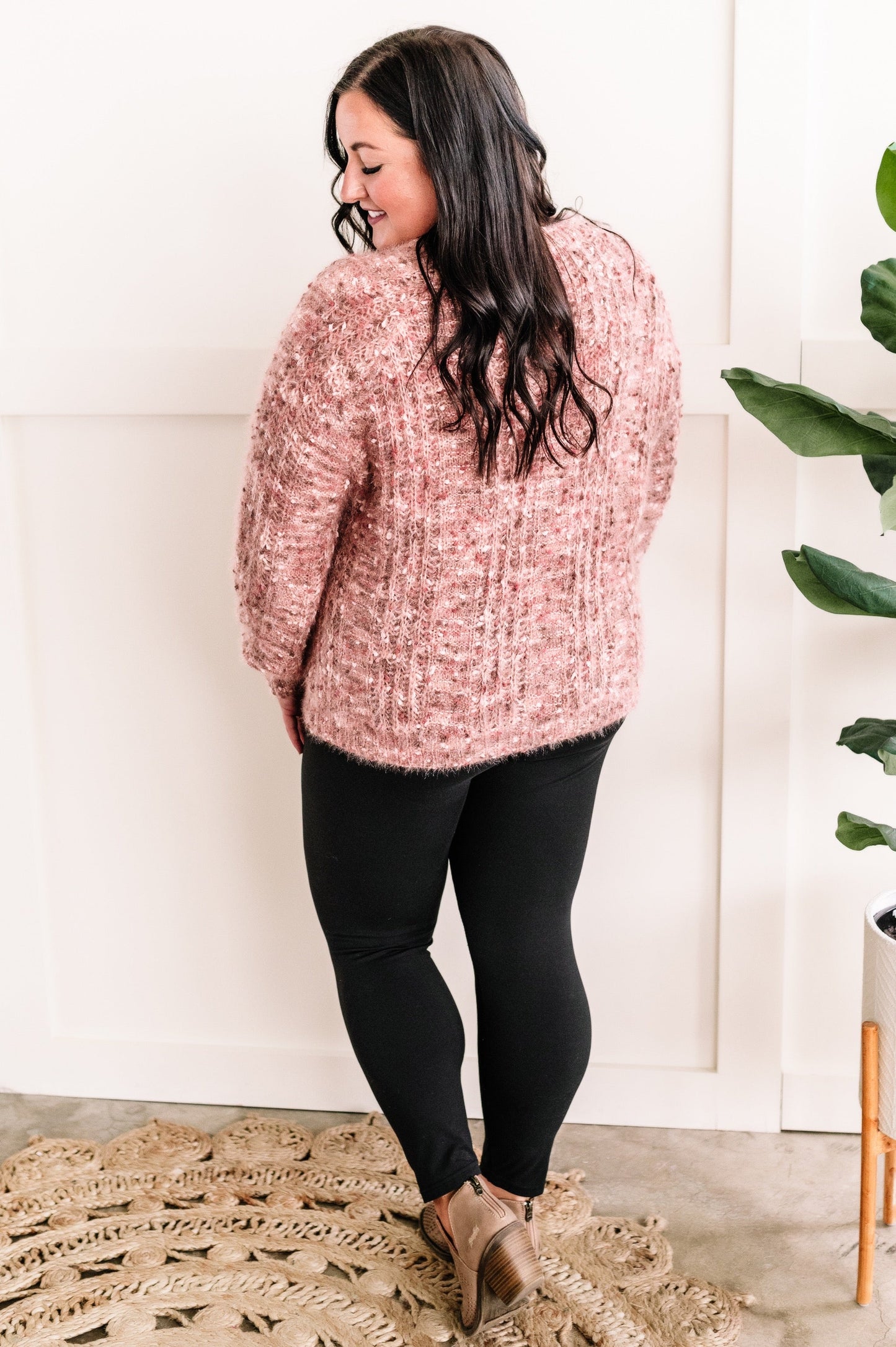 Cozy Factor Sweater In Dusty Mauve & Cranberry