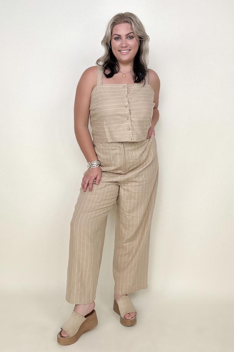 SKIES ARE BLUE Linen Pin Stripe Pants
