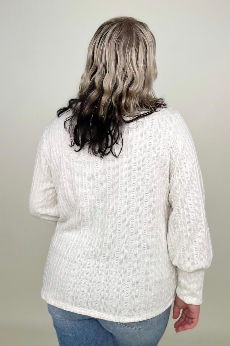 Hayden Long Sleeve Cable Knit Top