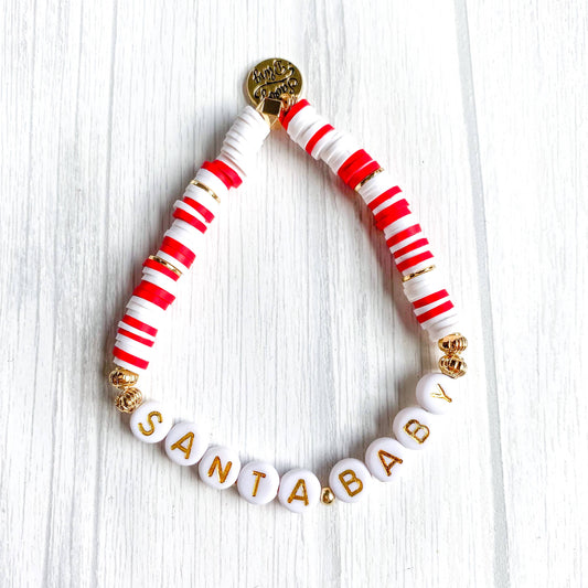 Savvy Bling - Christmas Acrylic Bamboo & Heishi Bracelets