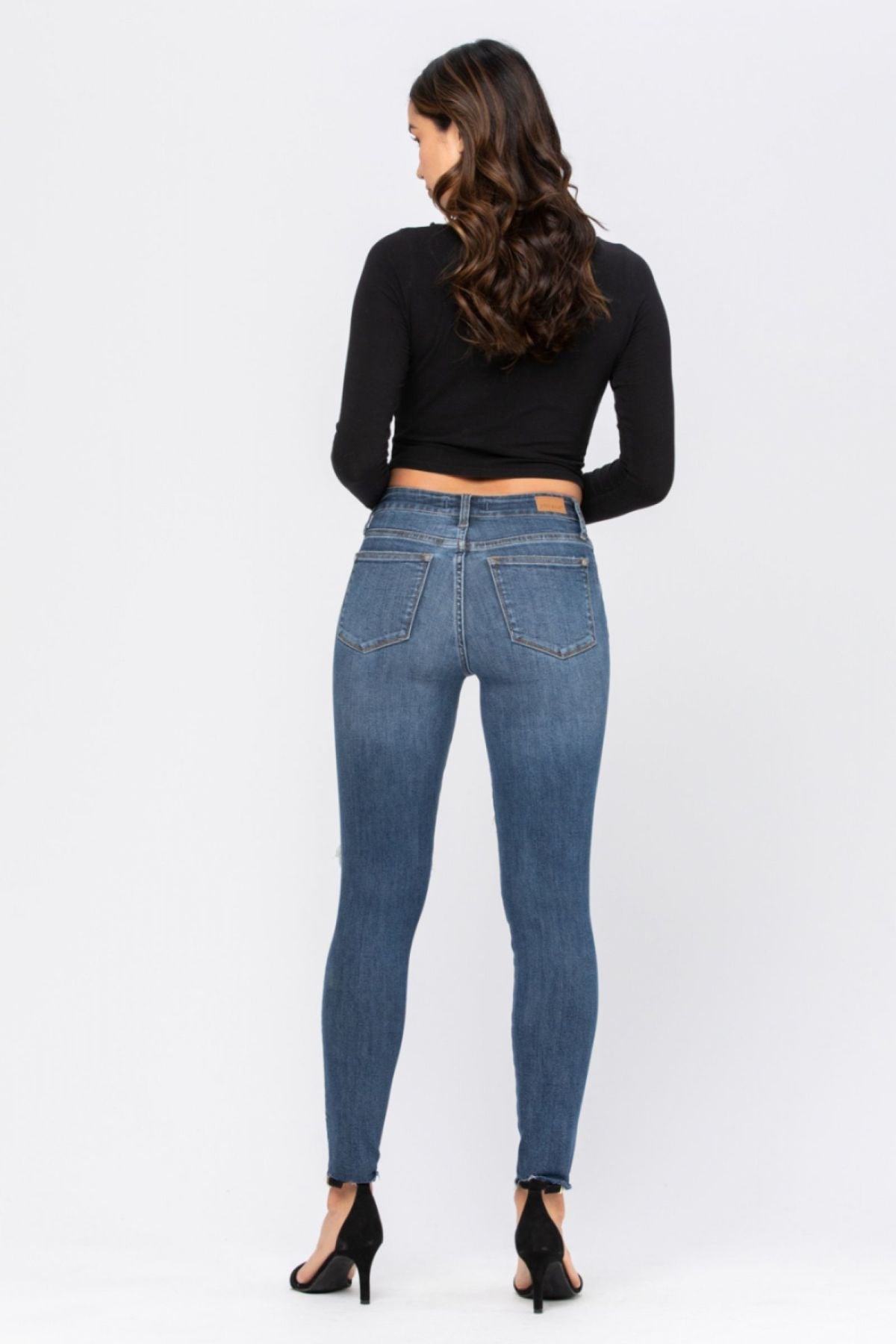 Judy Blue Full Size Destroyed Knee High Waist Skinny Jeans