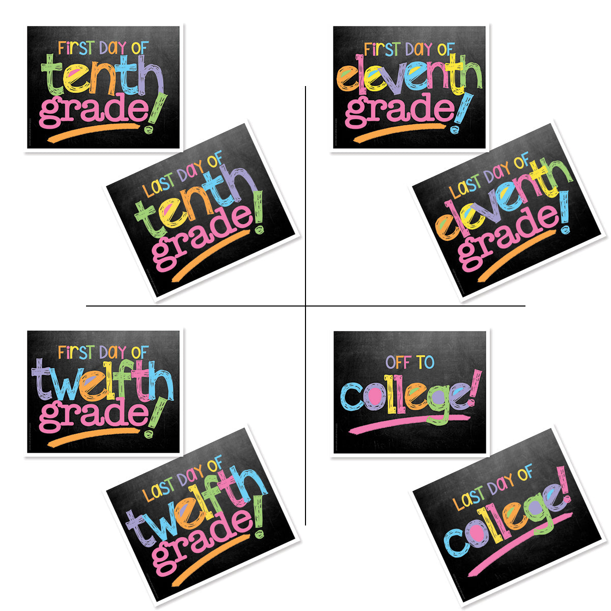 First & Last Day of School Signs | Photo Prop Deck | 17 Grades | (4) Styles