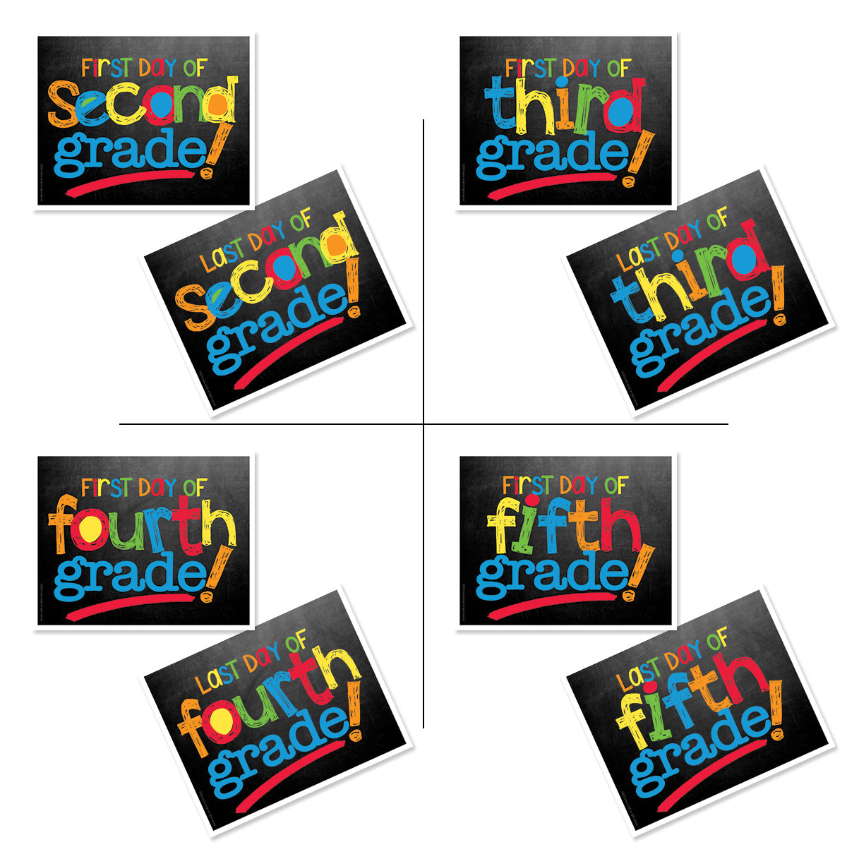 First & Last Day of School Signs | Photo Prop Deck | 17 Grades | (4) Styles