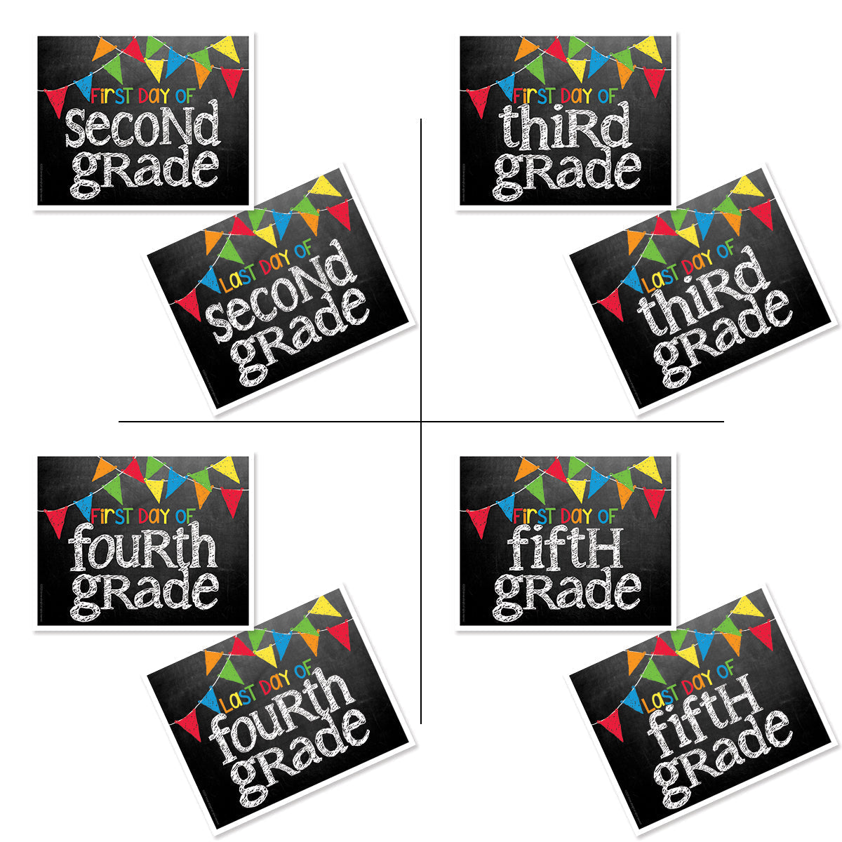 First & Last Day of School Signs | Photo Prop Deck | 17 Grades | (4) Styles