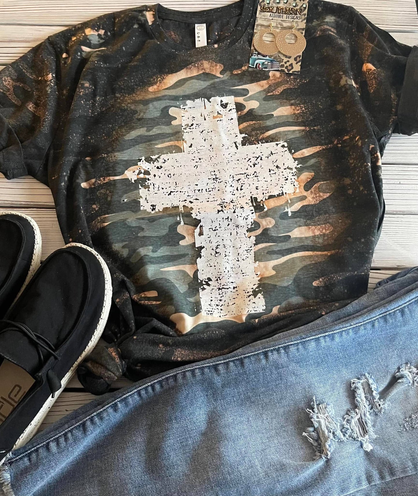 Bleached Grunge Cross