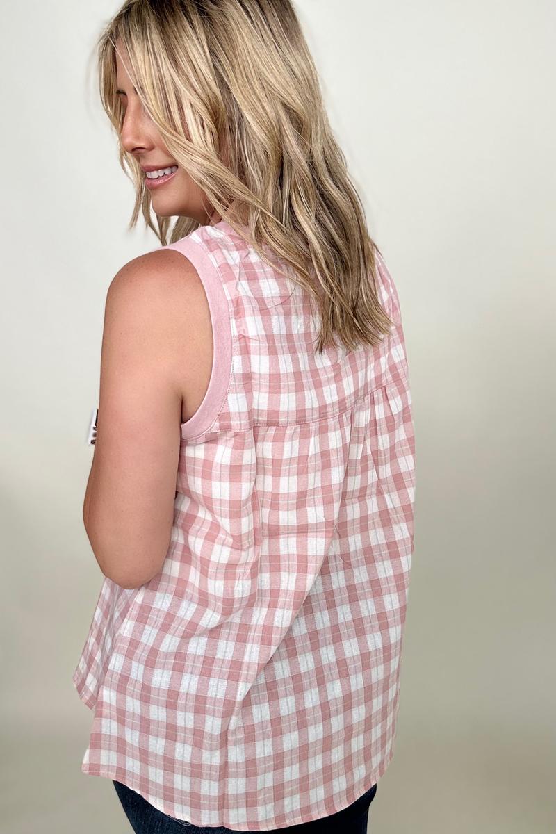 Cotton Bleu Cotton Check Tank Top