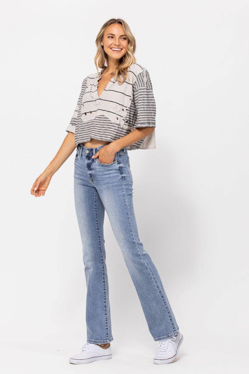 Judy Blue Mid-Rise Non Distressed Bootcut Jeans