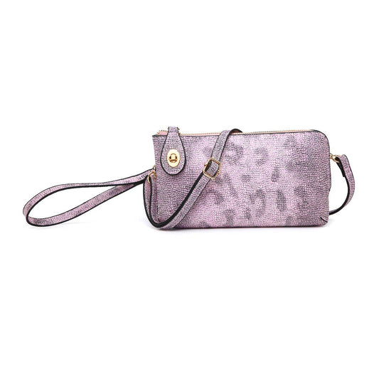 Jen & Co. - M1818LP Kendall Leopard Twist Lock Crossbody/Wristlet