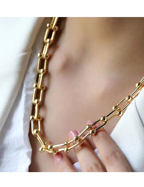 Koko and Lola - Avra Gold Chain Ball Link Necklace